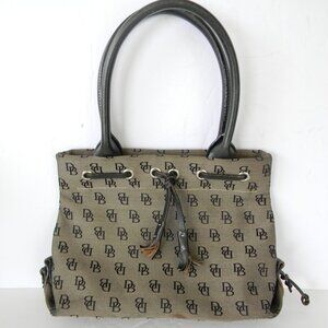 Vintage DOONEY & BOURKE Signature DB Monogram Canvas Satchel Tassel Handbag USA
